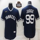 Nike New York Yankees #99 Aaron Judge throwback blue majestic baseball jersey-BD