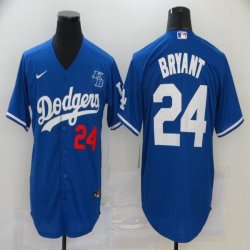 Nike Los Angeles Dodgers Kobe Bryant blue majestic baseball Jersey-KB patch-BD