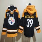 Custom Pittsburgh Steelers #39 Fitzpatrick black yellow NFL Hooded Sweatshirt