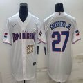 2023 World Cup Dominican Republic's #27 Vlad Guerrero Jr. white majestic baseball jerseys 02