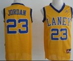 Laney School #23 Michael Jordan yellow ncaa basketball jersey