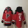 Atlanta Falcons #5 Drake London red black NFL Hooded Sweatshirt