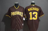 San Diego Padres #13 Manny Machado brown majestic mlb Jerseys