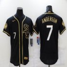 Nike Chicago White Sox #7 Tim Anderson black gold Flexbase Authentic Collection Jersey-BD