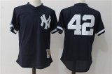 New York Yankees #42 dark blue throwback baseball Jerseys