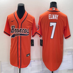 Nike Denver Broncos #7 John Elway orange baseball jerseys Joint name-BD