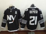 Reebok New York Islanders 21 Kyle Okposo black Ice hockey Jerseys A patch