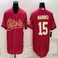 Nike Kansas City Chiefs #15 Patrick Mahomes red baseball jerseys Joint name-BD 01