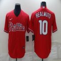 Nike Philadelphia Phillies #10 J.T. Realmuto red majestic baseball jersey-BD