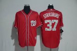 2017 Washington National #37 Stephen Strasburg red Majestic baseball jerseys