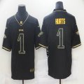 Nike Eagles #1 Hurts throwback black Salute To Service Limited Jersey-BD