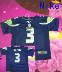 Nike Seattle Seahawks 3 Russell Wilson Game Blue NFL Children Jerseys