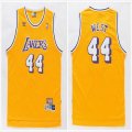 Los Angeles Lakers #44 Jerry West Yellow throwback nba jersey