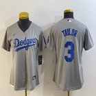 Youth Los Angeles Dodgers Chris Taylor gray majestic baseball jersey 01