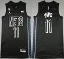 Jordan Logo Brooklyn Nets #11 Kyrie Irving black NBA Jerseys 6 patch -XD