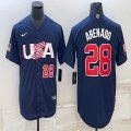 2023 World Cup #28 Arenado blue USA majestic baseball jerseys 03