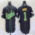 Nike Philadelphia Eagles #1 Jalen Hurts black baseball jerseys Joint name-BD