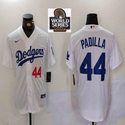 Nike Los Angeles Dodgers#44 Padilla white majestic baseball Jersey-BD 01