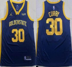 Jordan logo Golden State Warriors #30 Stephen Curry blue nab basketball Jerseys