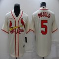 Nike St. Louis Cardinals Albert Pujols 5 beige majestic baseball jersey