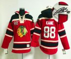 Chicago Blackhawks #88 Patrick Kane Red hockey Hooded Sweatshirt-Signature