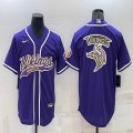 Nike Minnesota Vikings purple baseball jerseys Joint name-BD 01