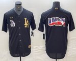 Nike Los Angeles Dodgers blank black gold majestic baseball Jersey -BD 10