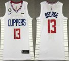 Nike Los Angeles Clippers #13 Paul George white NBA jerseys with 6 patch-XD