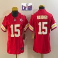 Women Kansas City 15# Patrick Mahomes red Nike Vapor F.U.S.E. Limited Jersey 03