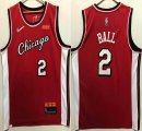 Nike Chicago Bulls #2 Lonzo Ball red nba basketball jerseys city blue 75th-XD