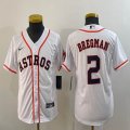 Youth Nike Houston Astros #2 Alex Bregman white Flexbase Authentic Collection Jersey-BD