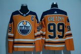 Adidas Edmonton Oilers #99 Wayne Gretzky orange hockey jersey