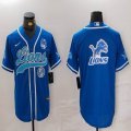 Detroit Lions blank blue baseball jerseys Joint name-BD 07