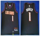 Phoenix Suns #1 Devin Booker black NBA basketball Jersey city version-HL