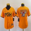 Youth Nike Pittsburgh Pirates blank gold majestic baseball jerseys city version 04