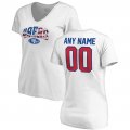 San Francisco 49ers NFL Pro Line by Fanatics Branded Women's Any Name & Number Banner Wave V-Neck T-Shirt â€“ White