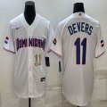 2023 World Cup Dominican Republic's #11 Will Devers white majestic baseball jerseys 01