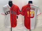 Nike Houston Astros #10 Yuli Gurriel orange white splits majestic baseball jerseys