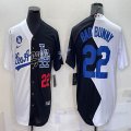 Nike Los Angeles Dodgers #22 Bad Bunny black white splits majestic baseball Jerseys-BD 02