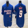 Puerto Rico #9 Baseball Javier Báez blue 2023 World Baseball Classic Replica Player Jersey 09