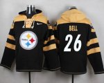 Custom Pittsburgh Steelers #26 Bell black yellow nfl Hooded Sweatshirt