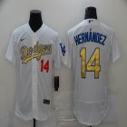 Dodgers #14 Enrique Hernandez Nike white gold Champions Flexbase Authentic Collection Jersey