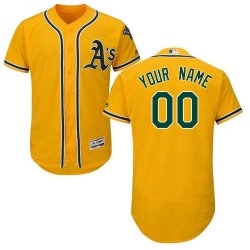 Custom Oakland Athletics yellow Flexbase Authentic Collection Jersey