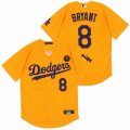 Nike Los Angeles Dodgers #8 Kobe Bryant Yellow majestic baseball Jersey-KB patch