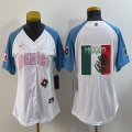 Youth 2023 World Cup Mexico blank white skyblue majestic baseball jerseys 11