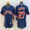 Women Nike Houston Astros #27 Jose Altuve blue majestic baseball jerseys 01