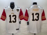 Nike San Francisco 49ers #13 Brock Purdy throwback White gold Color Rush Limited Jersey