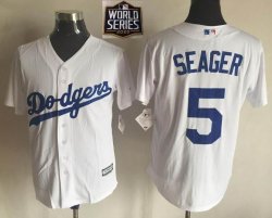 Los Angeles Dodgers #5 Corey Seager White Majestic baseball Jersey 2020 World Series