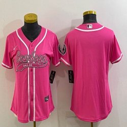 Women Nike Dallas Cowboys blank pink baseball jerseys Joint name-BD