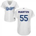 Youth Los Angeles Dodgers #55 Russell Martin white majestic baseball jersey